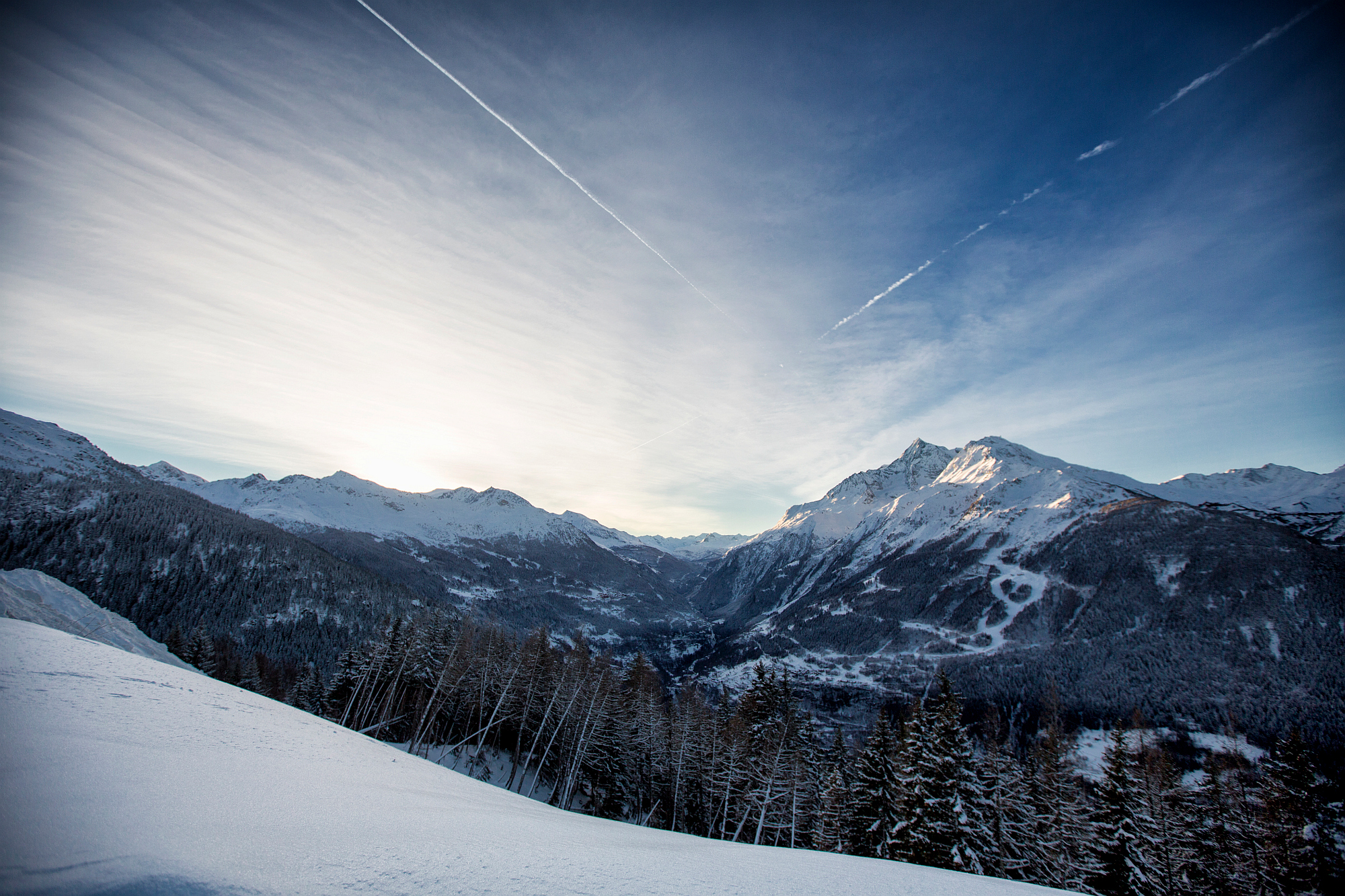 Skier Overlooking Italy